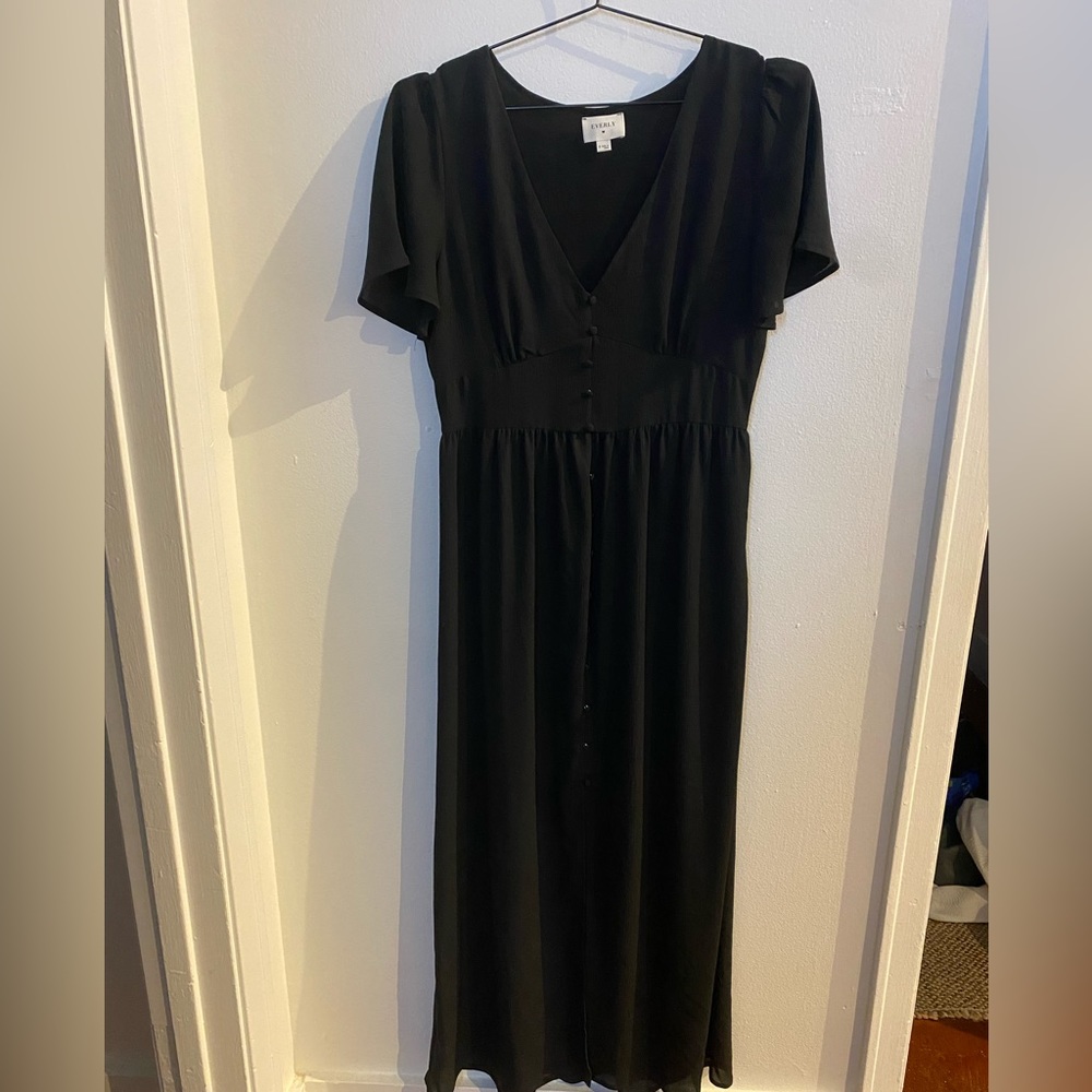 Black midi dress - gently used - great condition